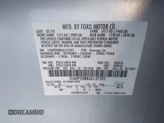 2018 Ford Taurus SEL with VIN 1FAHP2H88JG137397, listed as a IAAI auction lot 41373548 with 48,189 mi miles. Bid and sale history available at carsss.com. Image 9.