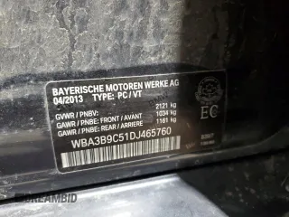 2013 BMW 3 Series 335i xDrive with VIN WBA3B9C51DJ465760, listed as a Copart auction lot 49573555 with 88,234 mi miles and Salvage Title. Bid and sale history available at carsss.com. Image 12.