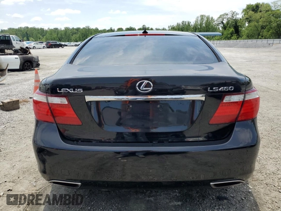 2008 Lexus LS 460 with VIN JTHBL46F385060578, listed as a Copart auction lot 55403235 with 321,933 mi miles and Salvage title. Bid and sale history available at DreamBid. Image 6.