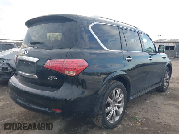 2013 Infiniti QX56 with VIN JN8AZ2NC8D9330158, listed as a IAAI auction lot 41612916 with 124,346 mi miles and . Bid and sale history available at DreamBid. Image 4.