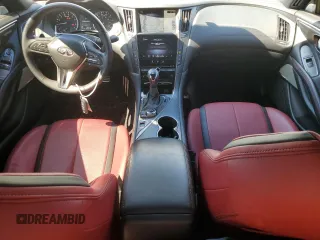 2021 Infiniti Q60 Red Sport 400 with VIN JN1FV7LL3MM560753, listed as a Copart auction lot 69859814 with 38,625 mi miles and Salvage title. Bid and sale history available at DreamBid. Image 8.