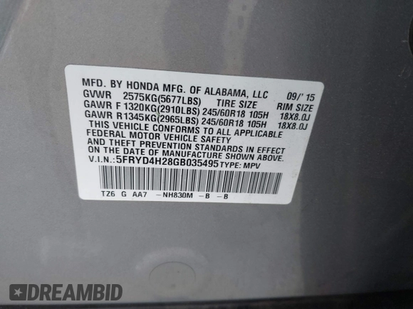 2016 Acura MDX with VIN 5FRYD4H28GB035495, listed as a IAAI auction lot 41406544 with 113,250 mi miles. Bid and sale history available at carsss.com. Image 9.