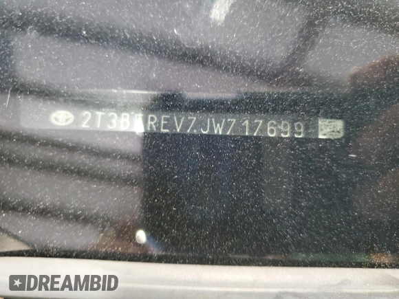 2018 Toyota RAV4 LE with VIN 2T3BFREV7JW717699, listed as a Copart auction lot 60656045 with Not provided miles and Salvage title. Bid and sale history available at DreamBid. Image 13.