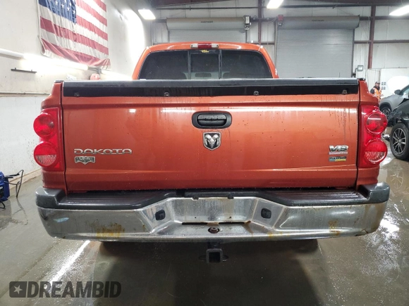 2008 Dodge Dakota Laramie with VIN 1D7HW58N58S613008, listed as a Copart auction lot 48866005 with 197,542 mi miles and Salvage Title. Bid and sale history available at carsss.com. Image 6.