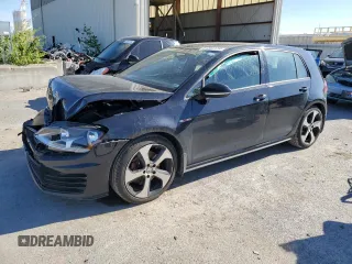 2017 Volkswagen Golf GTI S with VIN 3VW4T7AU7HM053948, listed as a Copart auction lot 51394174 with 55,278 mi miles and Salvage Title. Bid and sale history available at carsss.com. Image 1.