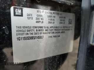 2014 Chevrolet Impala LTZ with VIN 1G1155S38EU145807, listed as a Copart auction lot 53116564 with 134,580 mi miles and Salvage Title. Bid and sale history available at DreamBid. Image 12.