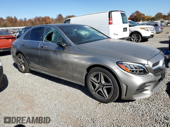 2020 Mercedes-Benz C 300 with VIN WDDWF8EB2LR551876, listed as a Copart auction lot 77541054 with 37,656 mi miles and Salvage Title. Bid and sale history available at DreamBid. Image 4.