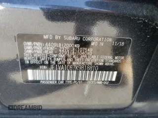 2019 Subaru WRX Premium with VIN JF1VA1C67K9818810, listed as a Copart auction lot 55496445 with 75,497 mi miles and Clean Title. Bid and sale history available at carsss.com. Image 12.