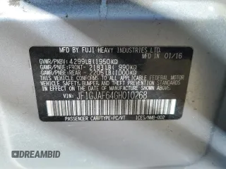 2016 Subaru Impreza Premium z VIN JF1GJAF64GH010268, wystawiony jako Copart lot #50031385 z przebiegiem 198 418 mil mil oraz Szkoda całkowita • Salvage title. Historia ofert i sprzedaży dostępna na DreamBid. Obrazek 14.