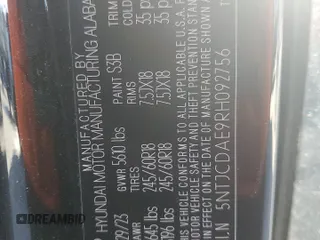 2024 Hyundai Santa Cruz SEL z VIN 5NTJCDAE9RH092756, wystawiony jako Copart lot #43222135 z przebiegiem 6352 mil mil oraz Tytuł czysty. Historia ofert i sprzedaży dostępna na DreamBid. Obrazek 14.