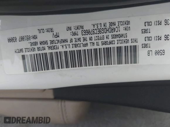 2014 Dodge Durango Limited с VIN 1C4RDHDG9EC970663, выставлен на аукционе IAAI как лот 42437098 с пробегом 182 291 миль миль и . История ставок и продаж доступна на DreamBid. Изображение 9.