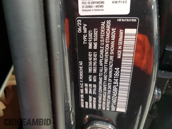 2023 Porsche Macan S z VIN WP1AG2A58PLB41864, wystawiony jako Copart lot #56189785 z przebiegiem 7112 mil mil oraz Szkody całkowita. Historia ofert i sprzedaży dostępna na DreamBid. Obrazek 14.