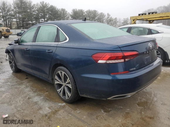 2020 Volkswagen Passat 2.0T SEL with VIN 1VWCA7A31LC021306, listed as a Copart auction lot 44201725 with 34,006 mi miles and Salvage Title. Bid and sale history available at carsss.com. Image 2.