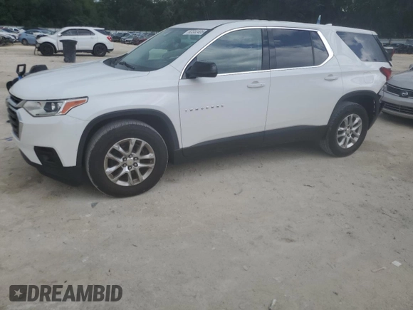 2018 Chevrolet Traverse LS with VIN 1GNERFKW7JJ217709, listed as a Copart auction lot 63332405 with 127,758 mi miles and Salvage title. Bid and sale history available at DreamBid. Image 1.