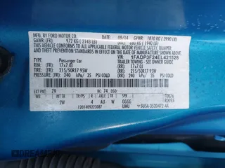 2014 Ford Focus SE with VIN 1FADP3F24EL421528, listed as a IAAI auction lot 41571243 with 90,553 mi miles and . Bid and sale history available at DreamBid. Image 9.