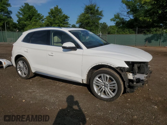 2018 Audi Q5 Premium Plus with VIN WA1BNAFY1J2066585, listed as a Copart auction lot 58306885 with 91,134 mi miles and Salvage title. Bid and sale history available at DreamBid. Image 4.