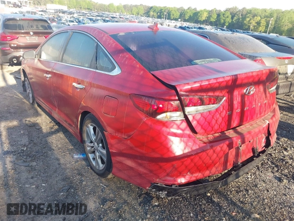 2018 Hyundai Sonata Sport with VIN 5NPE34AF2JH596644, listed as a IAAI auction lot 41986683 with 129,106 mi miles and . Bid and sale history available at carsss.com. Image 3.