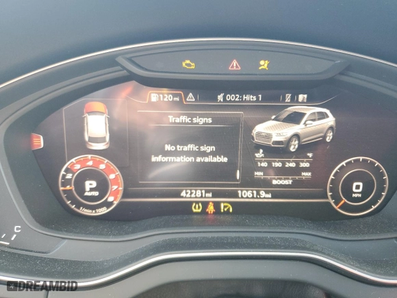 2019 Audi SQ5 Prestige with VIN WA1C4AFY8K2041823, listed as a Copart auction lot 72971184 with 42,281 mi miles and Salvage Title. Bid and sale history available at carsss.com. Image 9.