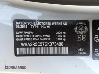 2016 BMW 4 Series 435i xDrive z VIN WBA3R5C57GK373488, wystawiony jako Copart lot #57884875 z przebiegiem 87 635 mil mil oraz Szkoda całkowita • Salvage title. Historia ofert i sprzedaży dostępna na DreamBid. Obrazek 12.