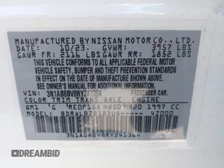 2024 Nissan Sentra S z VIN 3N1AB8BV8RY241364, wystawiony jako IAAI lot #39999788 z przebiegiem 8 509 mil mil oraz . Historia ofert i sprzedaży dostępna na DreamBid. Obrazek 9.