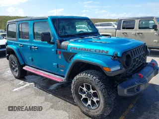 2020 Jeep Wrangler Unlimited Rubicon with VIN 1C4HJXFN0LW223412, listed as a IAAI auction lot 40552323 with 1 mi miles. Bid and sale history available at carsss.com. Image 1.