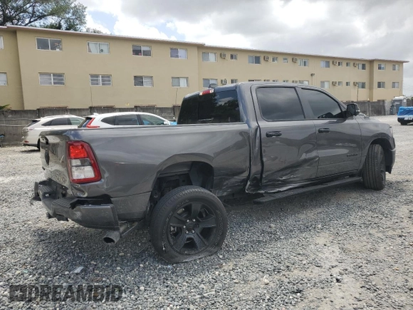 2024 Ram 1500 Big Horn with VIN 1C6RREMT5RN100942, listed as a Copart auction lot 51061775 with 7,706 mi miles and Non Repairable. Bid and sale history available at carsss.com. Image 3.
