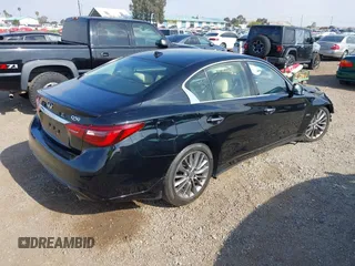 2019 Infiniti Q50 Luxe with VIN JN1EV7AP8KM543395, listed as a IAAI auction lot 42418112 with 43,382 mi miles and . Bid and sale history available at DreamBid. Image 4.