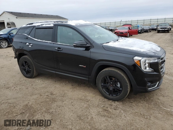 2022 GMC Terrain AT4 with VIN 3GKALYEV8NL163721, listed as a Copart auction lot 41364745 with 44,655 mi miles and Salvage Title. Bid and sale history available at DreamBid. Image 4.