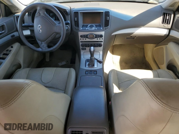 2008 Infiniti G35 Journey with VIN JNKBV61E58M218977, listed as a Copart auction lot 49639525 with Not Provided miles and Salvage Title. Bid and sale history available at DreamBid. Image 8.