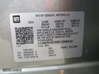 2024 Chevrolet Traverse FWD LT with VIN 1GNERGKS8RJ209410, listed as a Copart auction lot 71764784 with 960 mi miles and Salvage Title. Bid and sale history available at carsss.com. Image 14.