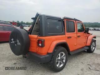 2018 Jeep Wrangler Unlimited Sahara with VIN 1C4HJXEG1JW175936, listed as a Copart auction lot 55610375 with 39,479 mi miles and Salvage title. Bid and sale history available at DreamBid. Image 3.