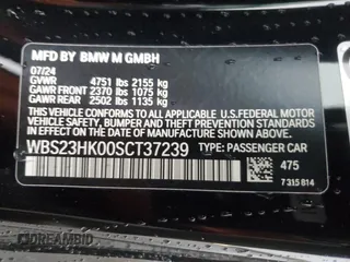2025 BMW M4 Competition with VIN WBS23HK00SCT37239, listed as a Copart auction lot 82076914 with 2,868 mi miles and Salvage Title. Bid and sale history available at carsss.com. Image 12.