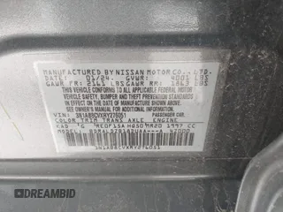 2024 Nissan Sentra SV z VIN 3N1AB8CVXRY276051, wystawiony jako IAAI lot #39739761 z przebiegiem 3 508 mil mil oraz . Historia ofert i sprzedaży dostępna na DreamBid. Obrazek 9.