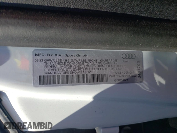 2023 Audi R8 performance quattro z VIN WUACEAFX9P7900103, wystawiony jako Copart lot #57456835 z przebiegiem 5 220 mil mil oraz Szkoda całkowita • Salvage title. Historia ofert i sprzedaży dostępna na DreamBid. Obrazek 12.