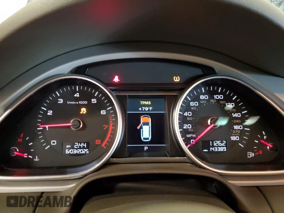 2015 Audi Q7 Premium Plus with VIN WA1LGAFE2FD020344, listed as a Copart auction lot 59184115 with 143,389 mi miles and Salvage title. Bid and sale history available at DreamBid. Image 9.