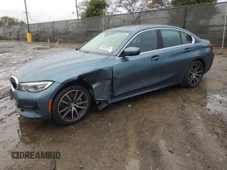 2021 BMW 3 Series 330i with VIN 3MW5R1J03M8B65999, listed as a Copart auction lot 48829075 with 39,730 mi miles and Salvage Title. Bid and sale history available at carsss.com. Image 1.