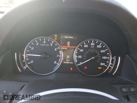 2014 Acura RLX Advance with VIN JH4KC1F91EC006406, listed as a Copart auction lot 45450345 with 187,089 mi miles and Salvage Title. Bid and sale history available at DreamBid. Image 9.