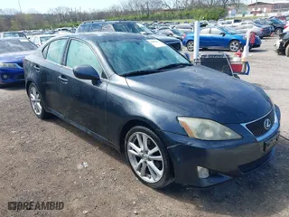 2006 Lexus IS 250 Manual with VIN JTHBK262665021730, listed as a IAAI auction lot 41887252 with 183,596 mi miles. Bid and sale history available at carsss.com. Image 1.