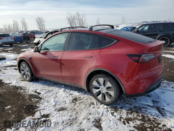 2022 Tesla Model Y Long Range with VIN 7SAYGDEE1NF458443, listed as a Copart auction lot 46497265 with 59,721 mi miles and Salvage Title. Bid and sale history available at carsss.com. Image 2.