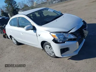 2024 Mitsubishi Mirage ES with VIN ML32FUFJ1RHF07301, listed as a IAAI auction lot 41877584 with 23,881 mi miles and . Bid and sale history available at DreamBid. Image 1.