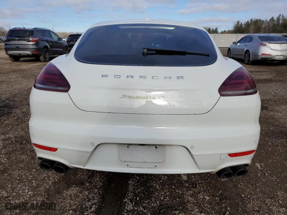 2014 Porsche Panamera S E-Hybrid with VIN WP0AD2A77EL044874, listed as a Copart auction lot 80657424 with 73,809 mi miles and Salvage Title. Bid and sale history available at carsss.com. Image 6.