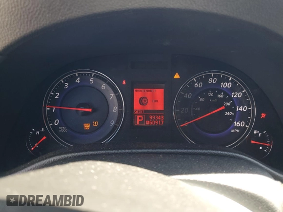 2009 Infiniti G37 Journey with VIN JNKCV61E49M305646, listed as a Copart auction lot 52279775 with 99,343 mi miles and Salvage Title. Bid and sale history available at DreamBid. Image 9.