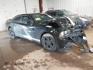 2014 Dodge Charger SXT with VIN 2C3CDXJG0EH296568, listed as a IAAI auction lot 41665615 with 114,056 mi miles. Bid and sale history available at carsss.com. Image 1.