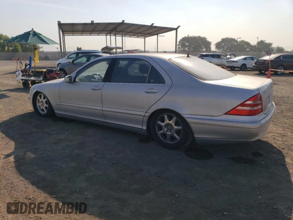 2001 Mercedes-Benz S-Class with VIN WDBNG75J81A143204, listed as a Copart auction lot 74850024 with 122,214 mi miles and Clean Title. Bid and sale history available at carsss.com. Image 2.