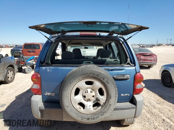 2005 Jeep Liberty Sport with VIN 1J4GK48K55W506055, listed as a Copart auction lot 76595204 with 0 mi miles and Salvage Title. Bid and sale history available at carsss.com. Image 6.