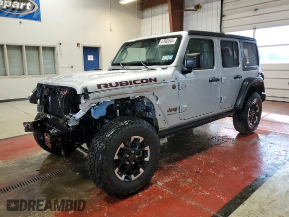 2024 Jeep Wrangler Rubicon with VIN 1C4PJXFG8RW355730, listed as a Copart auction lot 47982545 with 2,279 mi miles and Salvage title. Bid and sale history available at DreamBid. Image 1.