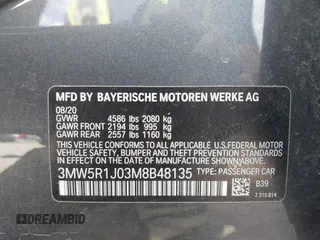 2021 BMW 3 Series 330i z VIN 3MW5R1J03M8B48135, wystawiony jako IAAI lot #41878583 z przebiegiem 33 719 mil mil oraz . Historia ofert i sprzedaży dostępna na DreamBid. Obrazek 9.