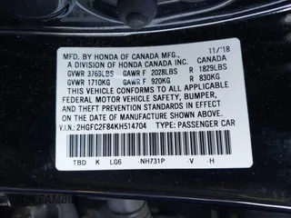 2019 Honda Civic Sport with VIN 2HGFC2F84KH514704, listed as a IAAI auction lot 41225362 with 43,111 mi miles and . Bid and sale history available at DreamBid. Image 9.