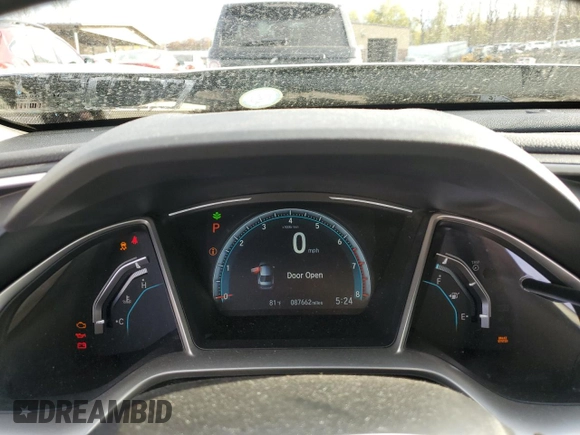 2017 Honda Civic Sedan EX-L with VIN 2HGFC1F74HH641043, listed as a Copart auction lot 53708745 with 87,662 mi miles and Salvage Title. Bid and sale history available at carsss.com. Image 9.