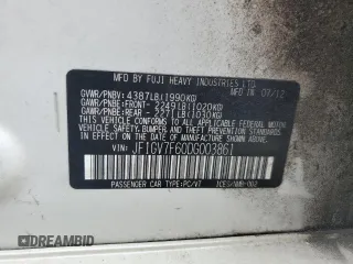 2013 Subaru WRX WRX Limited с VIN JF1GV7F60DG003861, выставлен на аукционе Copart как лот 67864874 с пробегом 167 166 миль миль и На запчасти • Non repairable. История ставок и продаж доступна на DreamBid. Изображение 12.